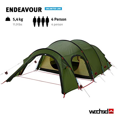 Wechsel Tents Endeavour - Unlimited Line - Tienda de campaña para 4 Personas, Color Verde