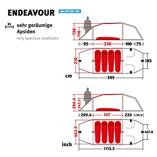 Wechsel Tents Endeavour - Unlimited Line - Tienda de campaña para 4 Personas, Color Verde