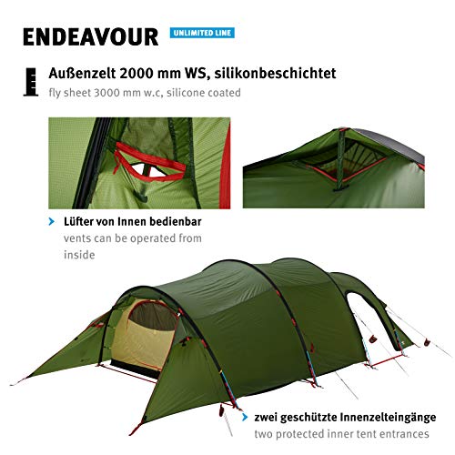 Wechsel Tents Endeavour - Unlimited Line - Tienda de campaña para 4 Personas, Color Verde