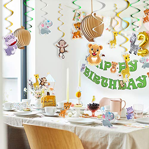 WERNNSAI Selva Animales Fiesta Colgante Decoraciones - Safari Tema Suministros para la Fiesta Remolino Colgante para Niños Cumpleaños, Baby Shower Decoración