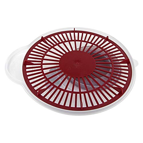 Westmark Ensaladera, Capacidad: 5 litros, ø 26 cm, Plástico, Sin BPA, Fortuna, Color: transparente/Rojo, 243222E2