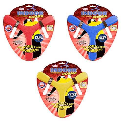 Wicked Vision WKIND Booma Indoor Boomerang, (colores surtidos amarillo, rojo y azul)