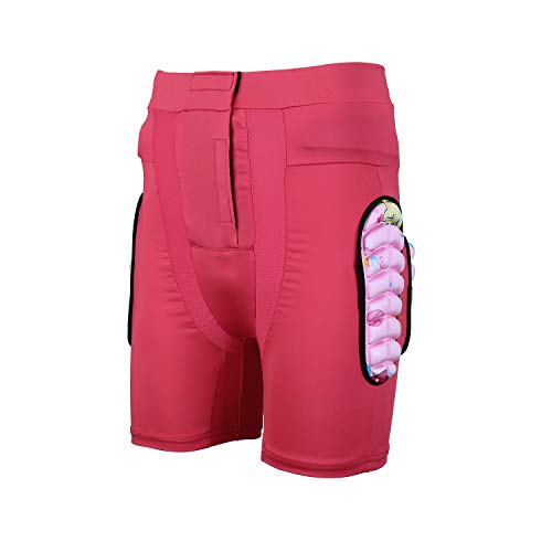 WILDKEN Pantalones Cortos de Protección para Niños Infantil Hip Equipo Acolchados de Protección para Cadera para Esquiar Skate Ski Snowboard (Rosa, M)