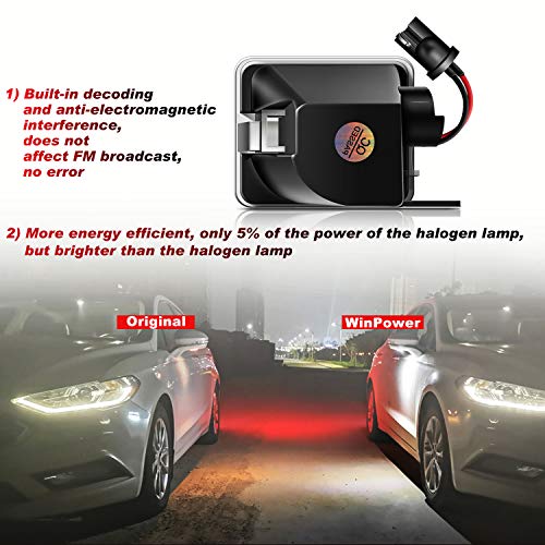 WinPower LED Charco Luces Espejo Retrovisor Lámpara 6000K Blanco Sin errores Compatible con Ford Kuga MK2 MK3/ C-Max/S-Max/Mondeo/Escape/Galaxy, 2 Piezas