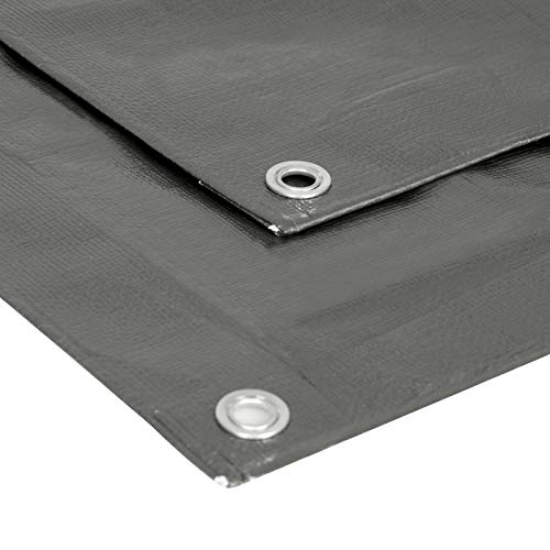 WOLTU Lona Impermeable Lona de Protección, Duradera con Ojales para Muebles, Jardín, Piscina, Coche 280 g/m2 Gris 3x5m GZ1179m4