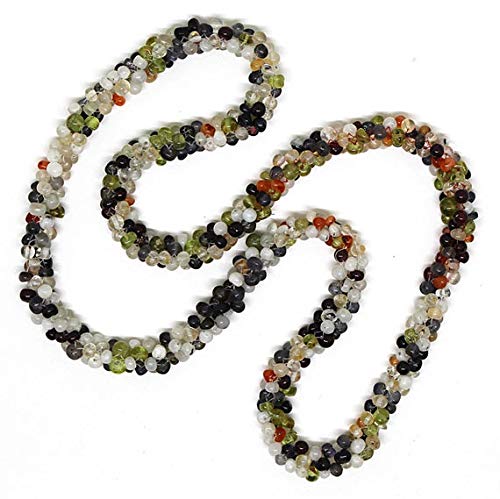 World Wide Gems Beads Gemstone Mix Semi Precious Multi Color Drops Rope Gemstone Beaded Necklace/Semi Precious Beads/Gemstone Beads//Beaded Jewellery, Colorful, Feminine, Size-3-4mm Code-HIGH-25457