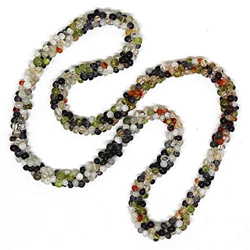 World Wide Gems Beads Gemstone Mix Semi Precious Multi Color Drops Rope Gemstone Beaded Necklace/Semi Precious Beads/Gemstone Beads//Beaded Jewellery, Colorful, Feminine, Size-3-4mm Code-HIGH-2278