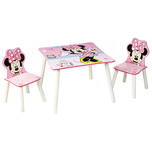 Worlds Apart Disney Conjunto de Mesa y Dos sillas, Madera, Rosa, One Size