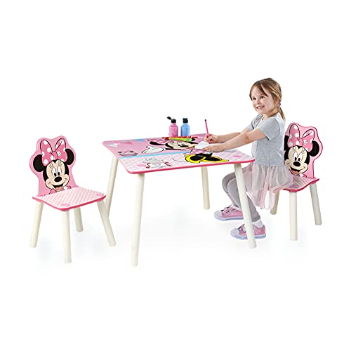 Worlds Apart Disney Conjunto de Mesa y Dos sillas, Madera, Rosa, One Size