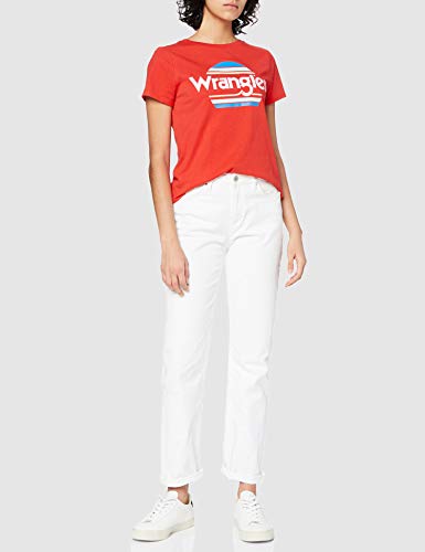 Wrangler Rainbow tee Camiseta, Flame Red, XS para Mujer