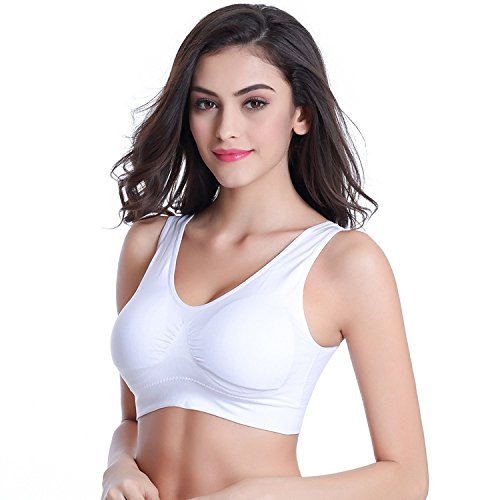 WUYUESUN 6 de Color Deportes Paded Sujetador Mujeres Malla Brathable Sport Top Empuja hacia Arriba el Gym Hembra de la Ropa Interior Mujer Running Yoga Sujetador (Color : No Pad, Size : L)