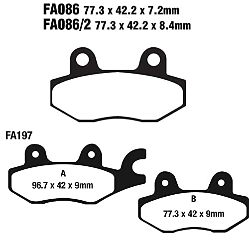 XHSM Pastillas de Freno Kit para LEONART Bobber 125/350 Daytona 125/350 Raptor 125/250 para SPYDER125 2013 2014 Motorcycle Pads Front Rea Motocicleta Pastillas Freno Disco (Color : GFY Rear 1 Pair)