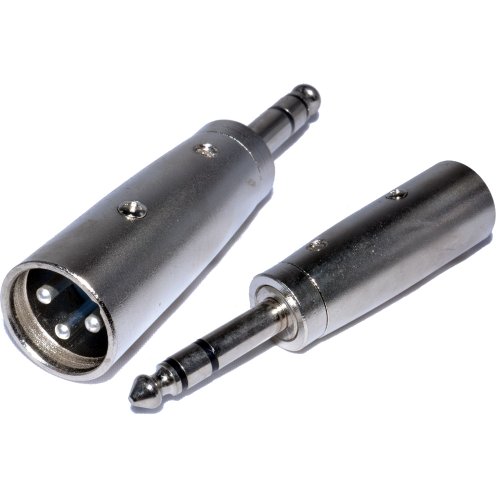 XLR Masculino Clavija 3 Pines a 6,35 mm TRS Equilibrado Conector Jack Clavija Audio Adaptador