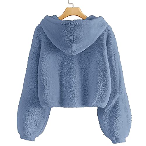 Xnova Sudaderas Niño Sudadera Niña con Capucha Sudadera Niño Manga Larga Ropa Niña Invierno Pijama Polar Niña Sudadera Niño Ropa Niña Pijama Niña 5 Años - 6 Años Azul