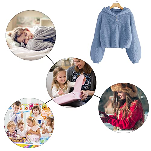 Xnova Sudaderas Niño Sudadera Niña con Capucha Sudadera Niño Manga Larga Ropa Niña Invierno Pijama Polar Niña Sudadera Niño Ropa Niña Pijama Niña 5 Años - 6 Años Azul