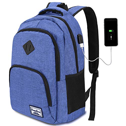 YAMTION Mochila Portatil para Hombre con Puerto de Carga Externa USB para Macbook y Netbook Negocio Escolar -35L