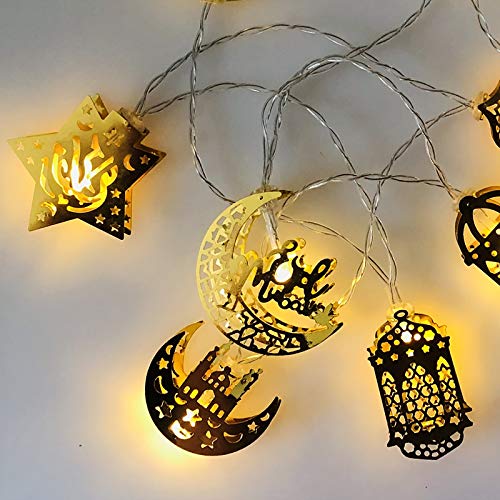 Yezytech Ramadan Eid String Light,3 m musulmán Ramadan String Light,Ramadan Decor Lights Star Party Lights para Ramadan Eid Festival Dormitorio Jardín Decoraciones