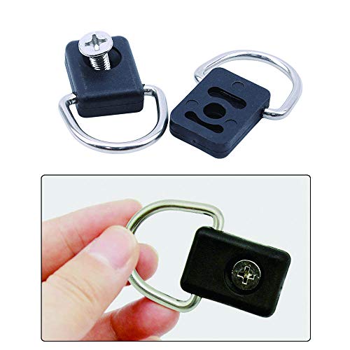 Yhuasia Kayak D Anillo, 10 Piezas Canoa D Anillo, Pesca en Kayak D Anillos, D Anillos Canoa Kayak, para Canoa, Kayak, Barco, Pesca, Vela, Accesorios, Acero Inoxidable (Negro)