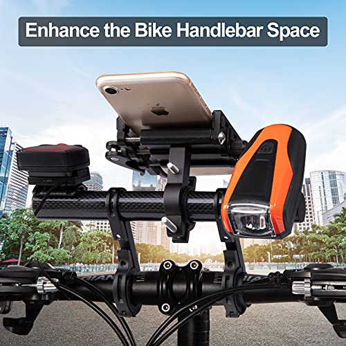 Yizhet Extensor de Manillar de Bicicleta, Extensor de Manillar para Bici Soporte Manillar Bicicleta Soporte de Extensión con Abrazaderas Dobles para,GPS, Soporte para Teléfono,Velocímetro