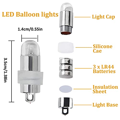 Yizhet Luces para Globos Led, 30 Piezas Mini LED Luces para Farolillos de Papel, Mini Bombillas Led Pilas, Luz Miniatura Impermeable para Boda, Cumpleaños, Fiesta Exterior Interior (Blanca Cálida)