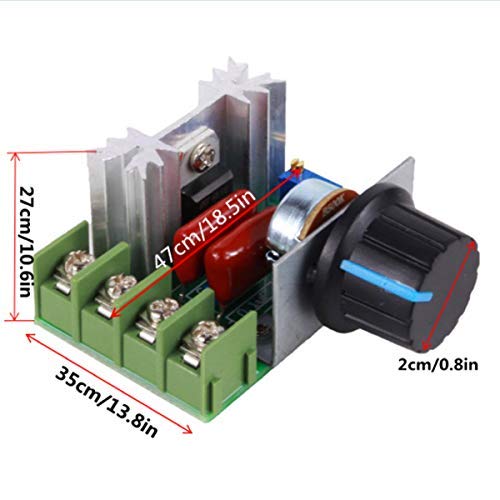 Yosoo Controlador PWM de Motor de CA de Control de Velocidad 2000W Voltaje Ajustable Regulador 25A 50-220V LED Dimmer