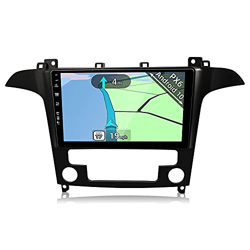 YUNTX PX6 Android 10 2 DIN Autoradio For Ford S-MAX (2007-2008) - 4G+64G - Gratis Cámara - Soporte Dab / Control del Volante / HDMI / WiFi / Bluetooth 5.0 / MirrorLink / Carplay