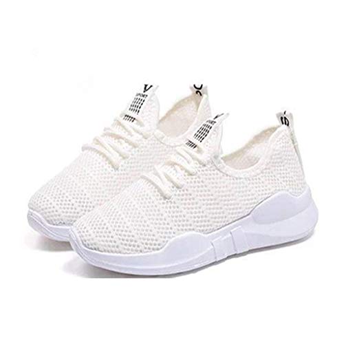 YWLINK Malla Casual para Mujer Zapatos Casuales Ligeros Antideslizantes Zapatillas Deportivas Corriendo Transpirable Ciclismo El FúTbol MontañIsmo Viajes Al Aire Libre Yoga(Blanco,39EU)