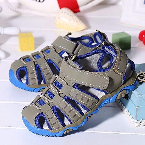 YWLINK Sandalias Deportivas NiñOs Zapatos para NiñOs Punta Cerrada Verano Playa Sandalias Zapatos,Zapatillas Antideslizante Fondo Blando Casuales(Gris,27EU)