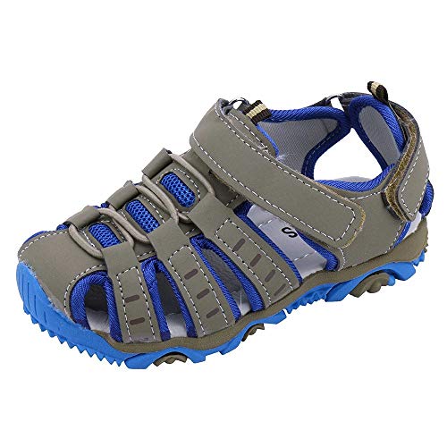 YWLINK Sandalias Deportivas NiñOs Zapatos para NiñOs Punta Cerrada Verano Playa Sandalias Zapatos,Zapatillas Antideslizante Fondo Blando Casuales(Gris,23EU)