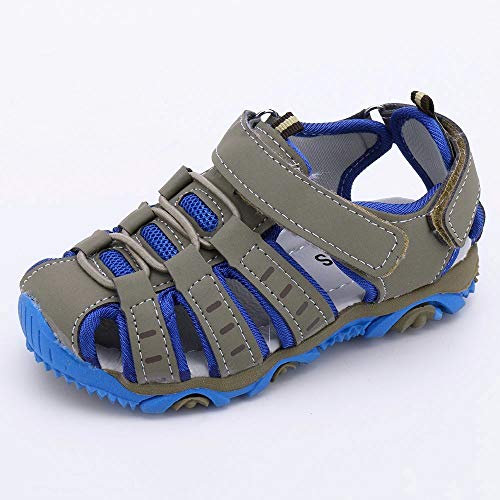 YWLINK Sandalias Deportivas NiñOs Zapatos para NiñOs Punta Cerrada Verano Playa Sandalias Zapatos,Zapatillas Antideslizante Fondo Blando Casuales(Gris,27EU)