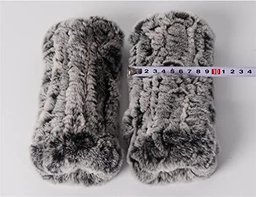 YZRDY Mujeres Punto Mittens Invierno Lady Warm Lady Piel Real Guantes Sin Dedos Hecho A Mano Mugre De Piel De Punto (Color : Rabbit Fur 4, Gloves Size : 20cm)