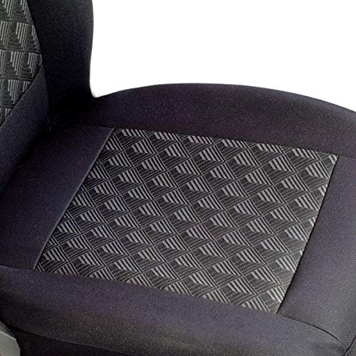 Zakschneider Fundas De Asiento para TERRANO - Conjunto De Fundas - Color Premium Negro Gris Efecto 3D