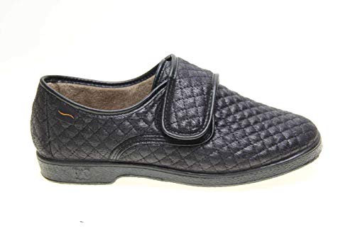 Zapatilla Velcro Mujer Tipo Zapato Doctor Cutillas en Negro Talla 38