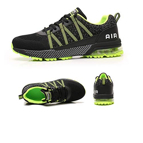 Zapatillas de Deporte Hombre Mujer Ligero Air Running Zapatos para Correr Respirable Bambas Deportivo Calzado Andar Crossfit Sneakers Gimnasio Casuales Fitness Outdoor Green37