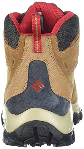 Zapatillas de senderismo impermeables Columbia Newton Ridge Plus II de cuero, para hombre, Alce/Montaña Rojo, 49 EU