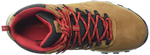 Zapatillas de senderismo impermeables Columbia Newton Ridge Plus II de cuero, para hombre, Alce/Montaña Rojo, 49 EU