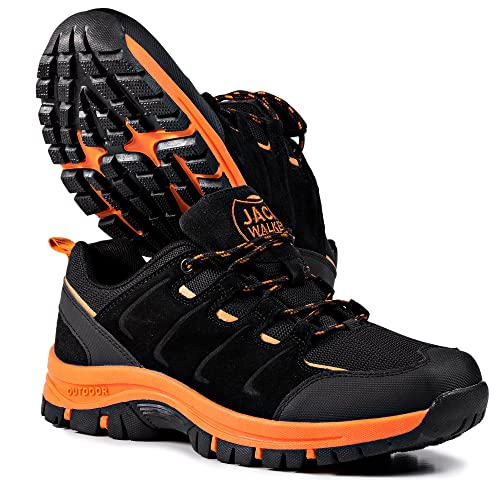 Zapatillas de Senderismo Trail Running para Hombre ultraligeras con ventilación de Baja Altura (42 EU, Naranja)