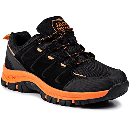 Zapatillas de Senderismo Trail Running para Hombre ultraligeras con ventilación de Baja Altura (42 EU, Naranja)