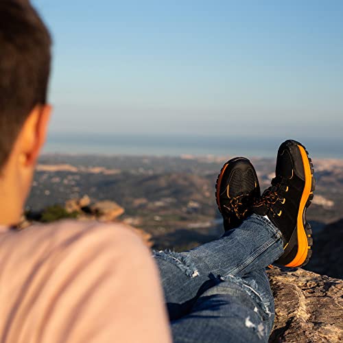 Zapatillas de Senderismo Trail Running para Hombre ultraligeras con ventilación de Baja Altura (42 EU, Naranja)