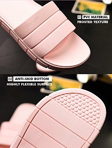 Zapatillas Pantuflas de estar por casa de Hombre & Mujer & Pareja, tira ancha, sandalia tipo chancla perfecto para verano, Rosa, EU 38/39 (250mm)