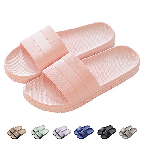 Zapatillas Pantuflas de estar por casa de Hombre & Mujer & Pareja, tira ancha, sandalia tipo chancla perfecto para verano, Rosa, EU 38/39 (250mm)