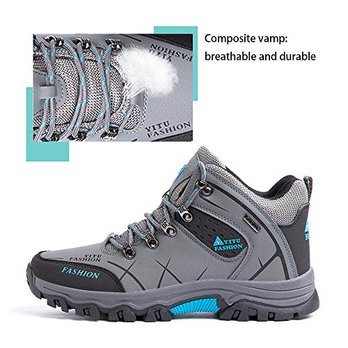 Zapatillas Trekking Hombre Antideslizantes Zapatos de Senderismo Transpirable Botas Montaña Bajas al Aire Libre 4 Gris 43 EU