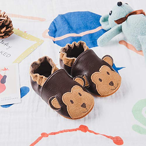 Zapatos Primeros Pasos Bebe Niña Niño Suave Cuero de Imitación Casual Zapatillas de Estar por Casa Pantuflas Infantiles Ligero 2-BRHZ 12 Meses