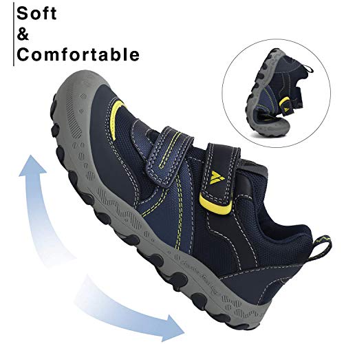 Zapatos Senderismo Niños Antideslizante Zapatillas Trekking Niño Bambas de Montaña para Niña Azul Oscuro Gris 28 EU