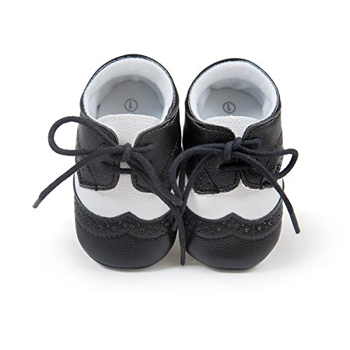 Zapatos sneakers para bebés, de cuero sintético negro negro Talla:6-12 meses