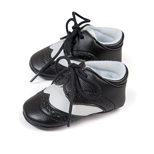 Zapatos sneakers para bebés, de cuero sintético negro negro Talla:6-12 meses