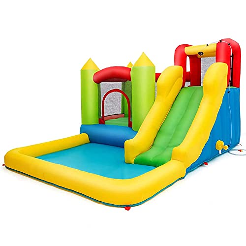 ZCYXQR Castillo Inflable para 3 niños de 3 a 10 años con múltiples Parques Infantiles, rocódromo y Kit de reparación (Deportes al Aire Libre)