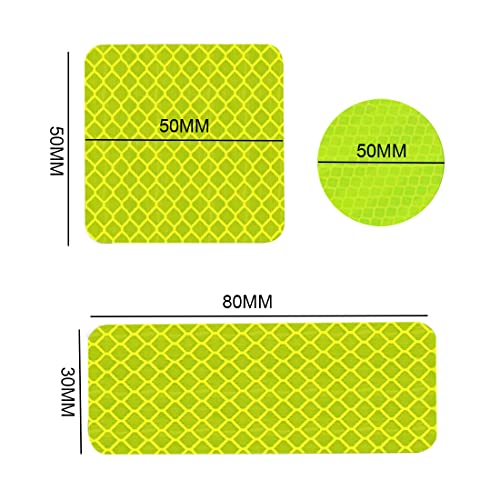 Zeayebsr 50 pegatinas luminosas, pegatinas reflectantes, cinta reflectora, seguridad en la oscuridad, impermeable, autoadhesiva para bicicletas, cochecitos, mochilas escolares, mochilas, ropa