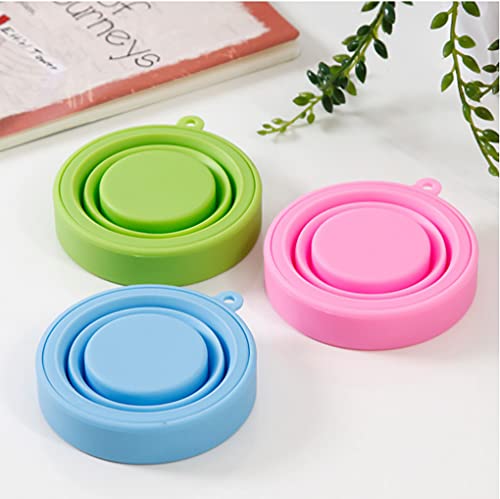 Zhioudz 3 Piezas de Taza de Viaje de Silicona Plegable, 170 Ml Plegable Copa de Viaje de Silicona, Copa de Viaje Plegable Reutilizable, Para Picnics, Excursiones Al Aire Libre (Rosa, Azul, Verde).