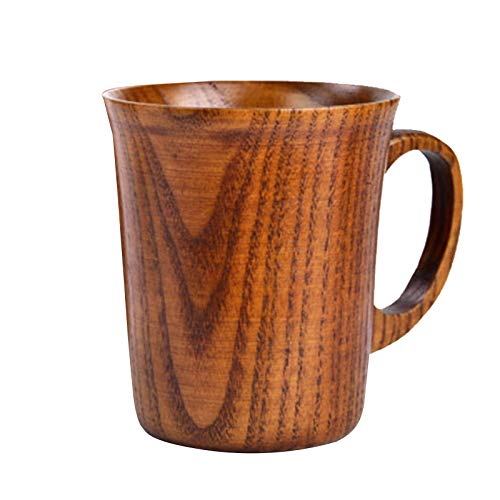 ZhiwenCZW - Taza de té de madera maciza natural, vasos de té, grande, taza de madera japonesa, aislante, de madera de junio con ácido creativo